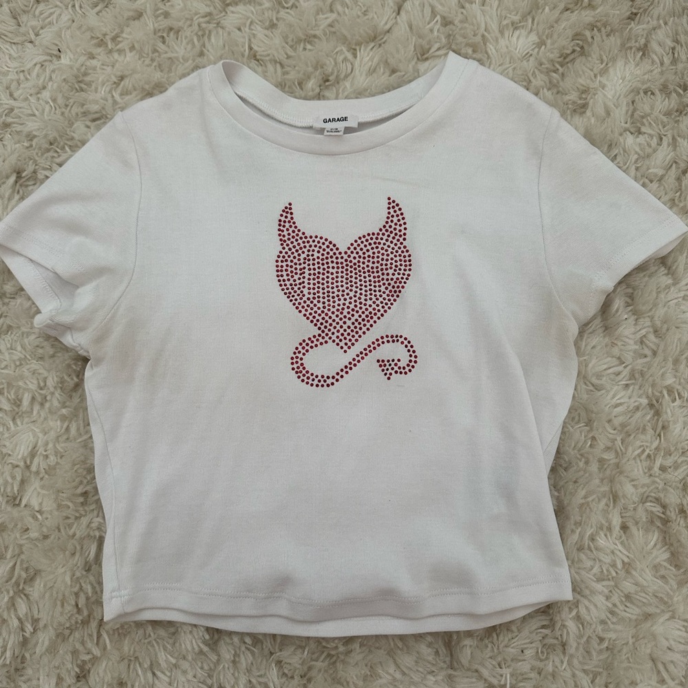 white garage crop top